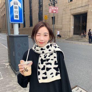 Cow Print Scarf Dairy Cow - Black & White - One Size
