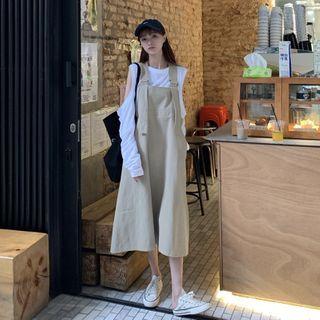 Cold Shoulder Long-sleeve T-shirt / Midi Jumper Dress