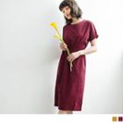 Short Sleeve Belt Waist Dress