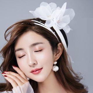 Wedding Faux Pearl Lace Flower Headpiece