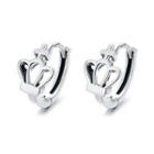Sterling Silver Crown Mini Hoop Earring 080fr - 1 Pair - 925 Silver - Silver - One Size