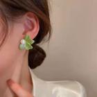 Flower Faux Pearl Alloy Earring 1 Pair - Green - One Size