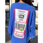 Printed Slit-side Boxy Long T-shirt