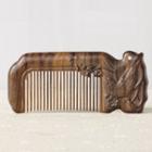 Bird Wooden Hair Comb Brown - One Size