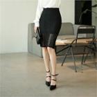 Lace-overlay Zip-back Skirt