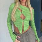 One-shoulder Shirred Cutout Crop T-shirt