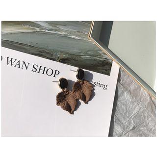 Wooden Leaf Drop Earring