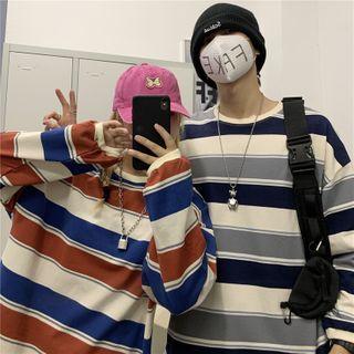 Couple Matching Long Sleeve Striped Sweatshirt