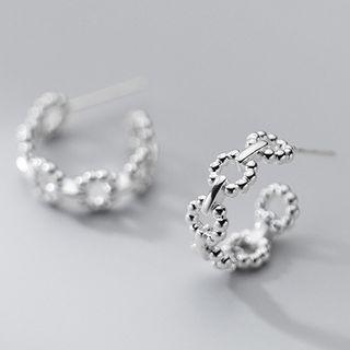Chain Sterling Silver Open Hoop Earring S925 Sterling Silver - 1 Pr - Silver - One Size