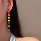 Rainbow Heart Alloy Dangle Earring 1 Pair - Rainbow Heart - Red & Yellow & Blue - One Size
