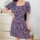 Plain / Floral Short-sleeve Dress