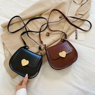 Heart Buckle Flap Saddle Crossbody Bag
