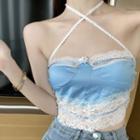 Lace Camisole Top Sky Blue - One Size