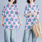 Short-sleeve Patterned T-shirt As Shown In Figure - One Size