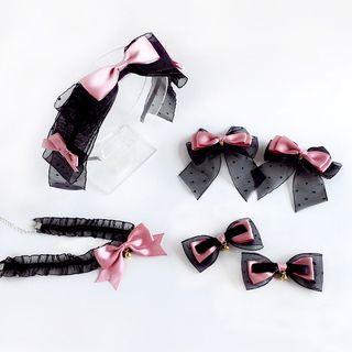 Bow Lace Choker / Headband / Hair Clip / Set