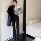 Long-sleeve Checkerboard Top / Pants