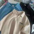 Half-zip Plain Short-sleeve Polo Shirt