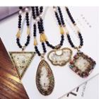 Cats Eye Stone Pendant Long Necklace (various Designs)