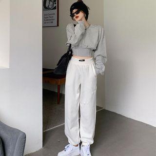 Plain Cropped Sweatshirt / Sweatpants