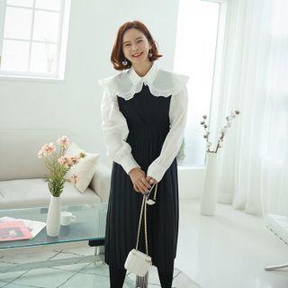 Frilled Capelet Cotton Shirt