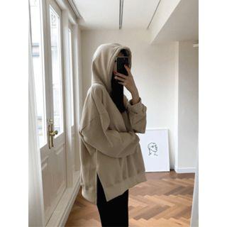 Drop-shoulder Oversized Cotton Hoodie