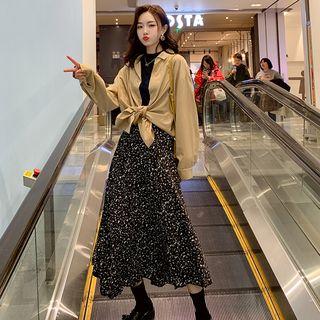 Long-sleeve Shirt / Mock-turtleneck Top / Skirt