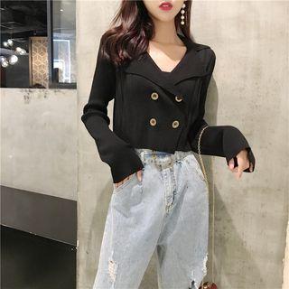 Double-breasted Crop Cardigan
