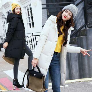 Single-breasted Hooded Padded Coat