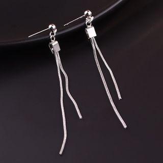 Fringed Drop Earring Box Set With Gift Box - 1 Pair - Silver - One Size