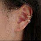 Rhinestone Ear Cuff 1 Pair - Gold - One Size