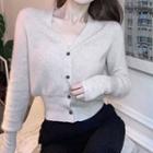 Plain Cardigan Light Khaki - One Size