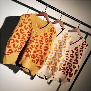 V-neck Leopard Print Vest