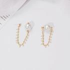 Two-way Faux Pearl Drop Earring 1 Pair - E2612 - As Shown In Figure - One Size