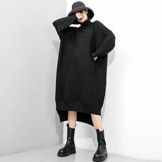 Turtleneck Asymmetrical Midi Sweater Dress (various Designs)