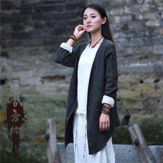 Long-sleeve Tie-front Cardigan