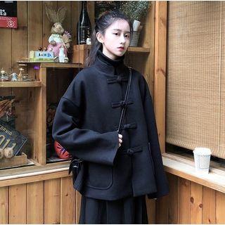 Frog Buttoned Jacket / A-line Midi Skirt