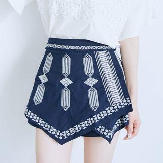 Embroidered Skort