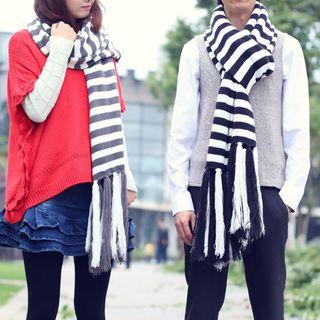 Tassel Striped Scarf