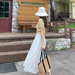 Pintuck-waist A-line Skirt
