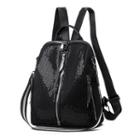 Two-way Sequined Lightweight Backpack Black - One Size