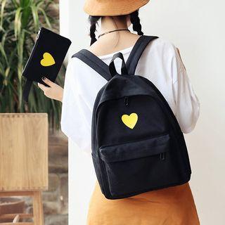 Sweetheart Printed Canvas Backpack With Pouch