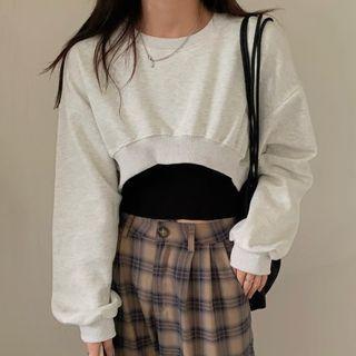 Puff-sleeve Sweatshirt / Spaghetti Strap Top