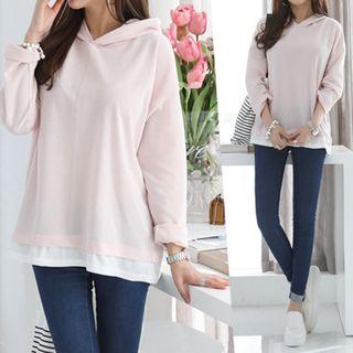 Layered-hem Hoodie