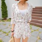 Floral-patterned Chiffon Playsuit