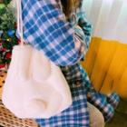 Fleece Rabbit Drawstring Shoulder Bag