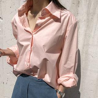 Padded-shoulder Wide-sleeve Shirt