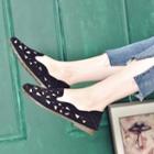 Perforated Faux Suede Flats
