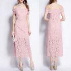 Off Shoulder Lace Midi Dress