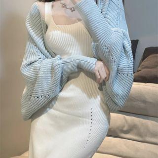 Knit Midi Bodycon Tank Dress / Cardigan