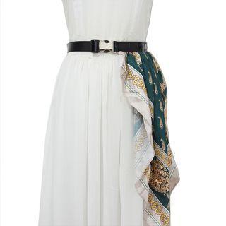 Print Scarfed Faux Leather Belt